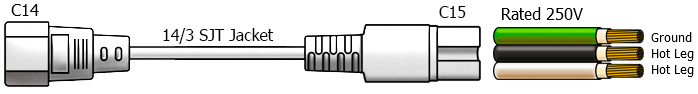 C14 to C13 power cord